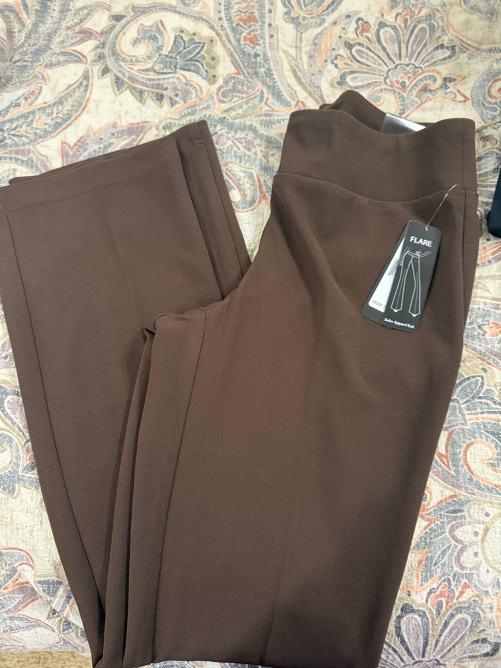 Soho Brown Stretch Flare Dress Pants Size small NWT